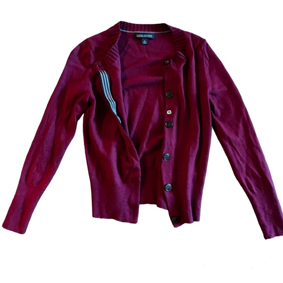 Banana Republic Maroon Extra Fine Merino Wool Women’s Cardigan Sweater XS fit - Picture 1 of 5